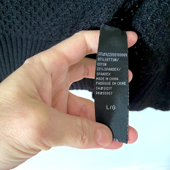 Vintage Beaded and Sequined Cardigan Sweater, Black Satin Buttons, Size Large L - Picture 9 of 10